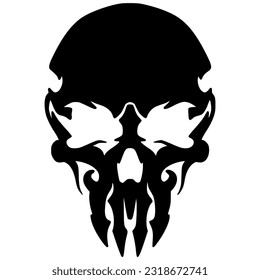Illustration skull head art logo mascot design