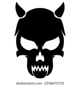 Illustration skull head art logo mascot design