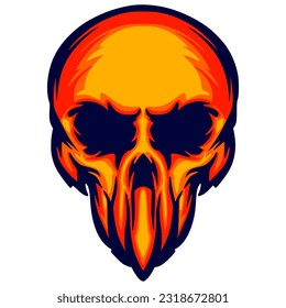 Illustration skull head art logo mascot design