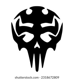 Illustration skull head art logo mascot design