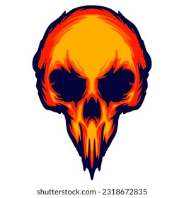 Illustration skull head art logo mascot design