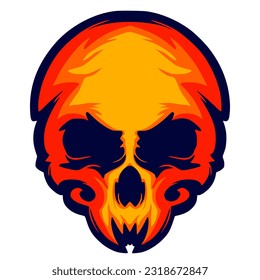 Illustration skull head art logo mascot design