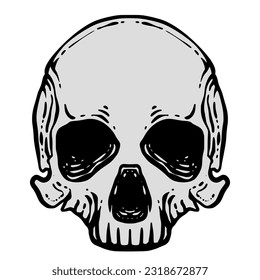 Illustration skull head art logo mascot design