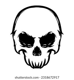 Illustration skull head art logo mascot design