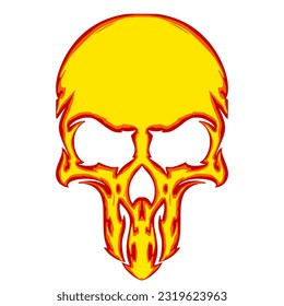 Illustration skull head mascot logo design