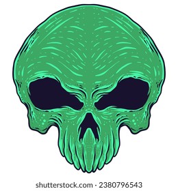 Illustration Skull Head, Mascot Logo horror