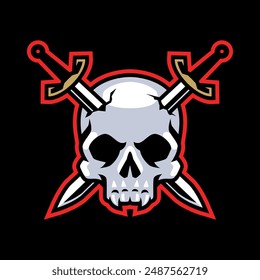 ILLUSTRATION OF SKULL HEAD WITH SWORD