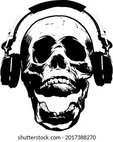 Illustration Skull Headphone Stock Vector (Royalty Free) 2017388270 ...