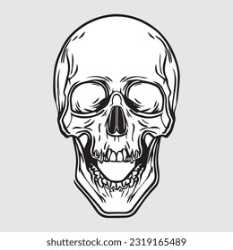 illustration of skull with high quality suitable for sticker , print , and tatoo 