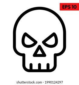 Illustration of skull line icon
