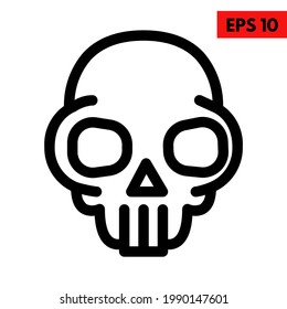 Illustration of skull line icon
