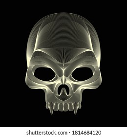 Illustration of skull in lines style for t-shirt screen printing or any other purpose