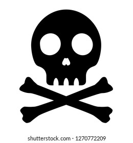 Crossbones Skull Mark Flat Vector Illustration Stock Vector (Royalty ...