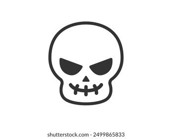 Illustration of a skull monster icon (line drawing).