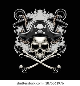 Illustration of skull pirates available for your custom project