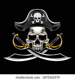 Illustration of skull pirates available for your custom project