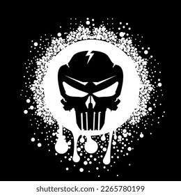  illustration of a skull, print and sticker