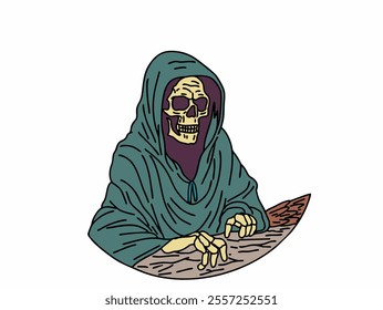 ILLUSTRATION OF A SKULL RELAXING IN OLDSCHOOL AND MODERN STYLE. VECTOR FILES