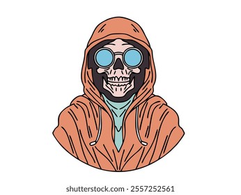 ILLUSTRATION OF A SKULL RELAXING IN OLDSCHOOL AND MODERN STYLE. VECTOR FILES