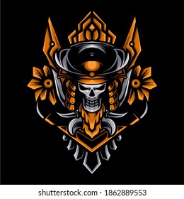 Illustration of Skull Samurai, perfect for you