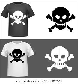 illustration of Skull, sticker,tshirt print, vector illustration