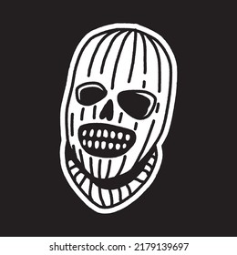 illustration of a skull using a face mask, perfect used for logo, icon or sticker