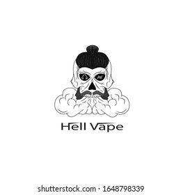 Illustration of skull and vape logo, suitable for vape companies