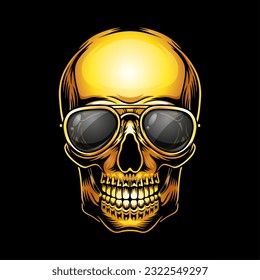 illustration of a skull wearing cool glasses