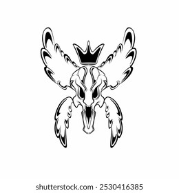 illustration of a skull and wings