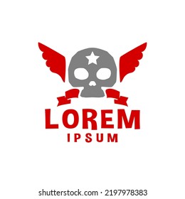 illustration of a skull with a wings. good for any business with horror theme or rock music band.