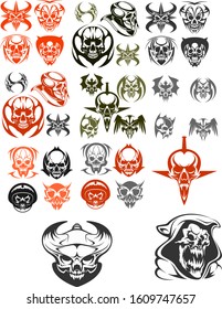 Illustration of skulls zombies, with white background vector