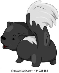 Illustration of a Skunk Preparing to Release its Infamous Smell