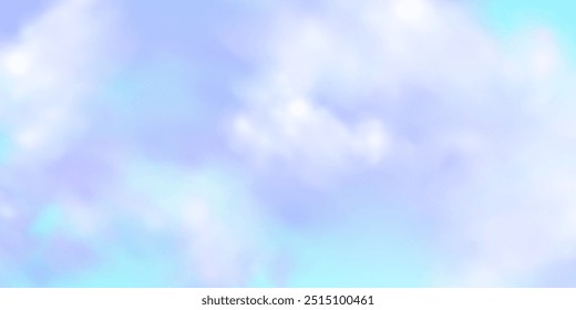 Ilustração de um fundo azul céu com um azul claro fantástico e nuvens em um dia ensolarado. Representa uma manhã no inverno ou à luz do dia na tarde durante o verão ou a primavera.Vetor paisagem do céu.