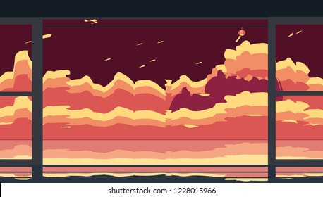 illustration the sky is burning