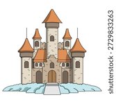 The Illustration of Sky Cloud Castle