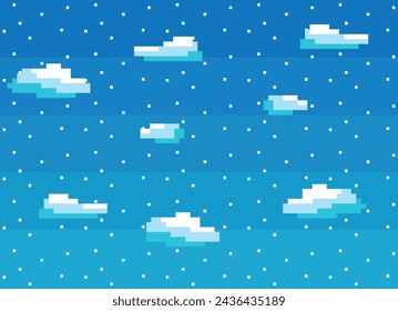 The Illustration of Sky Full Star Pixel Background