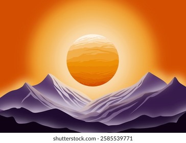 illustration of sky in the mountains
