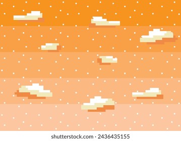 The Illustration of Sky Sunset Pixel Background