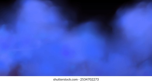 Ilustración de un cielo con tonos azules cálidos, nubes dispersas iluminadas por el sol poniente. Representa una puesta de sol pacífica al final de la tarde durante el verano o la primavera. Vector cielo landscape transitionin