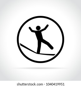 Illustration of slackline icon on white background