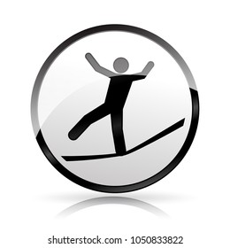 Illustration of slackline icon on white background
