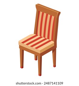 Illustration of Slat Back Chair Isolated