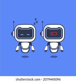 Illustration-Sleep-Charge-Roboter-Zeichen-Vektor-Technologie