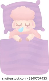 Illustration of a sleeping baby sheep