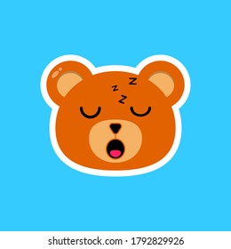 Illustration of Sleeping bear cartoon character.