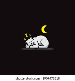 Illustration of sleeping bear mascot vector The Concept of Isolated Technology. Flat Cartoon Style Suitable for Landing Web Pages, Banners, Flyers, Stickers, Cards
