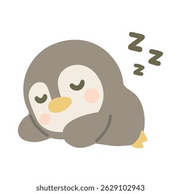 Ilustração do animal de desenho animado Sleeping Penguin
