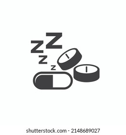 illustration of sleeping pills, vector art.