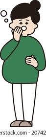Illustration of sleepy pregnant woman