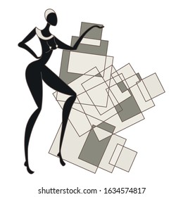 Illustration of slender African woman